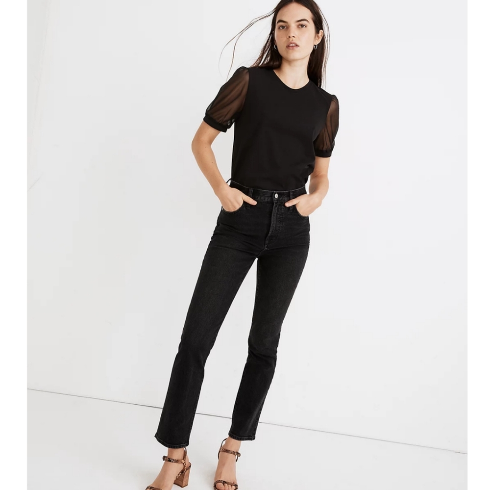 Madewell - Sheer-Sleeve Knit Top